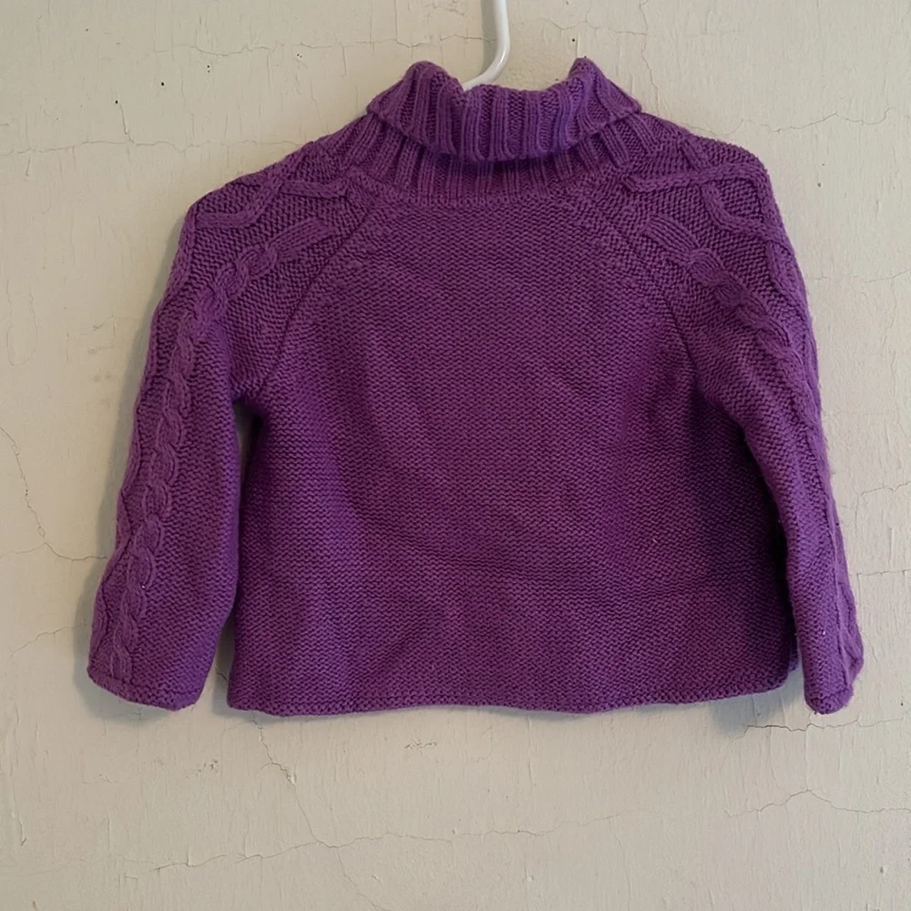 The Children’s Place cable knit sweater purple 18 months